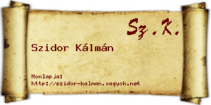Szidor Kálmán névjegykártya