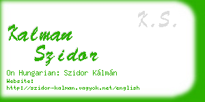 kalman szidor business card